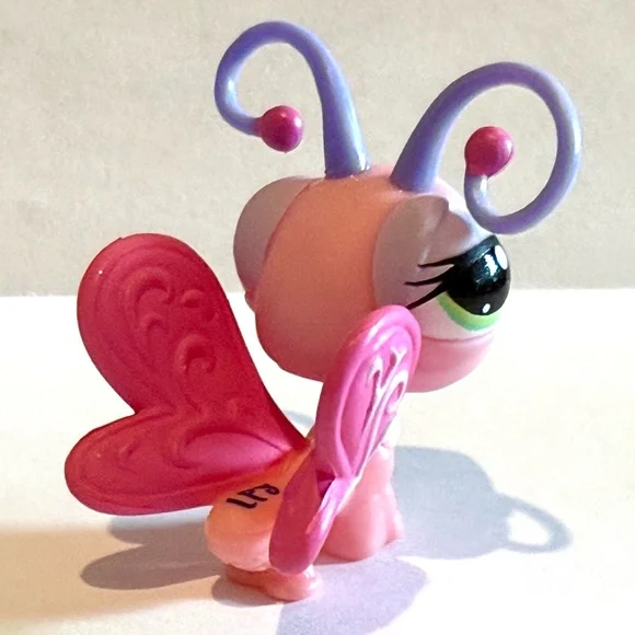 Littlest Pet Shop LPS 1323 Butterfly Pink Pet Pairs ~ AUTHENTIC - Picture 2 of 2